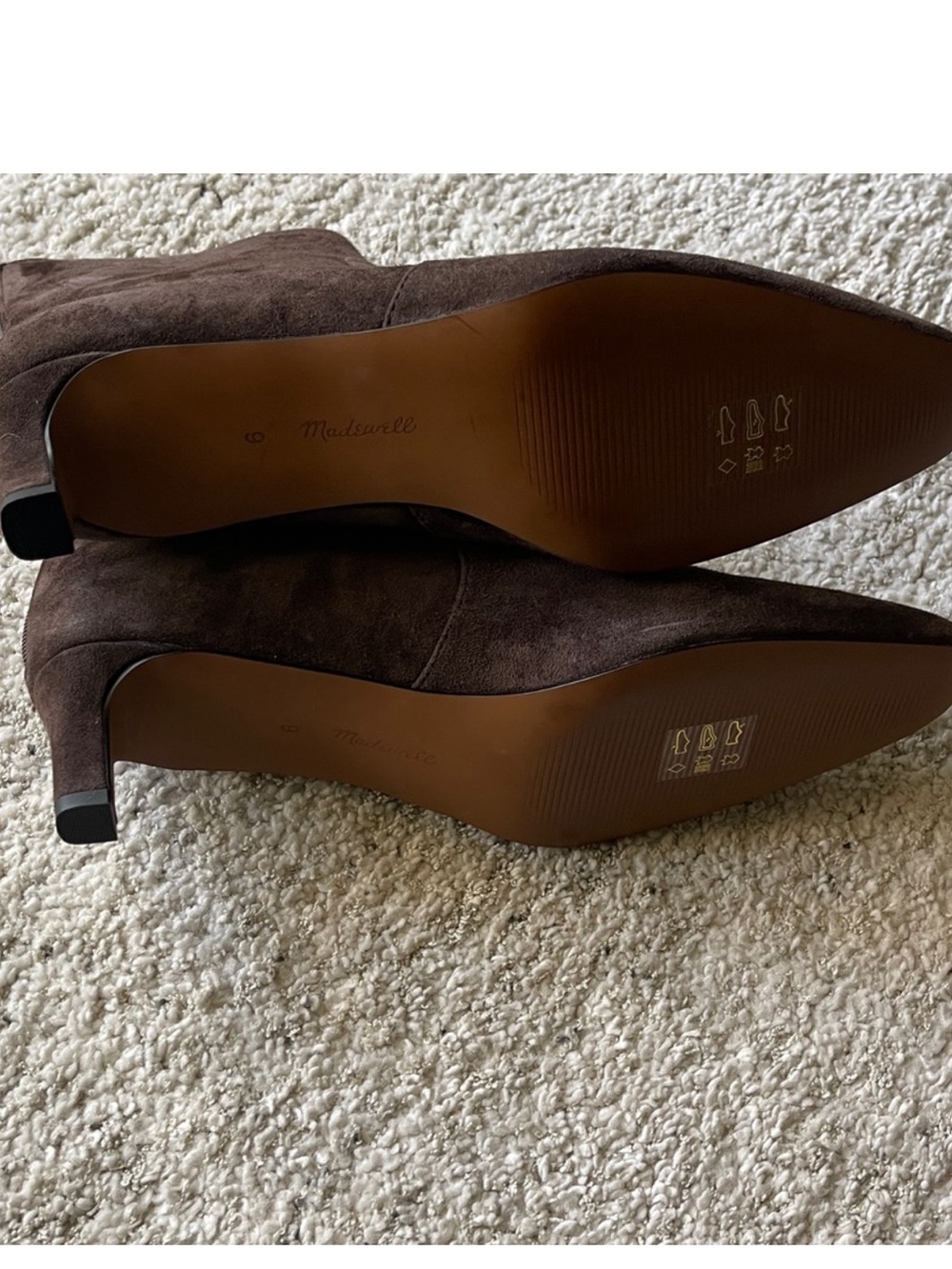 Madewell Dimes Kitten Heel Boots Brown Suede - Picture 8 of 9